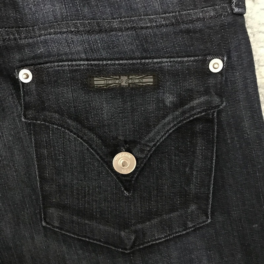 Hudson Jeans Womens 27 Dark Wash Blue Skinny Stretch Denim Flap Pocket Capsule - Picture 4 of 12